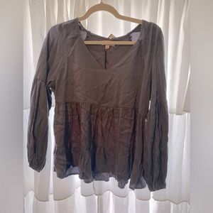 CAVENDERS | Long sleeve dusty blue blouse